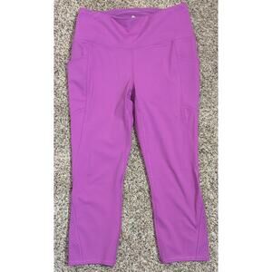 RBX Leggings Capri Violet Purple Pockets Large Excellent Condition